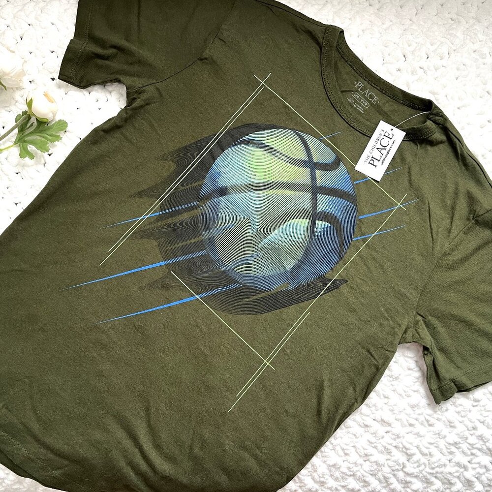 NWT Kids The Children's Place Basketball T-Shirt (Green) L / 10-12